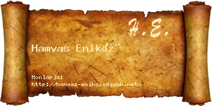 Hamvas Enikő névjegykártya